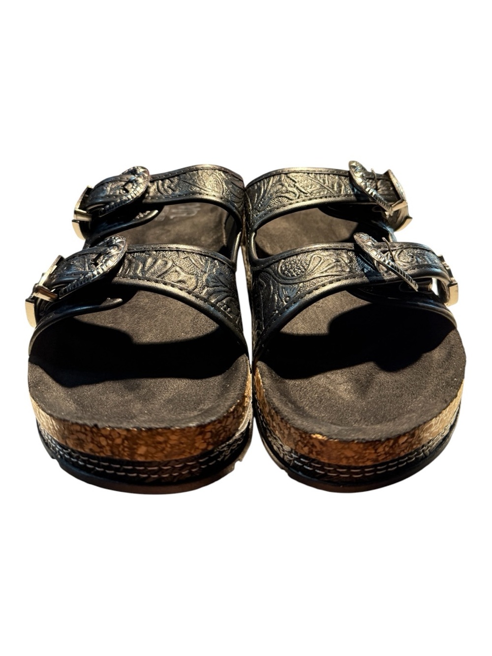 Not Rated Morgana Sandals Women’s Size 10 Black Floral Platform NIB